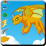 Instructions: Click on the category buttons to play the game and dress up the dragon